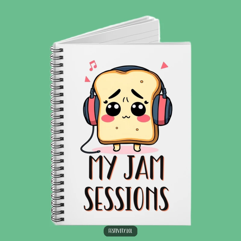 Funny Toast Headphones Notebook: Jot Down Musical Musings!