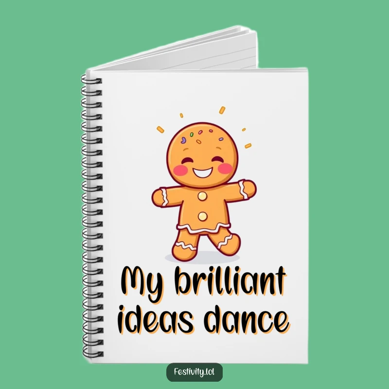 Funny Gingerbread Man Jig Notebook: Jot Down Ideas with Hilarious Sprinkled Fun