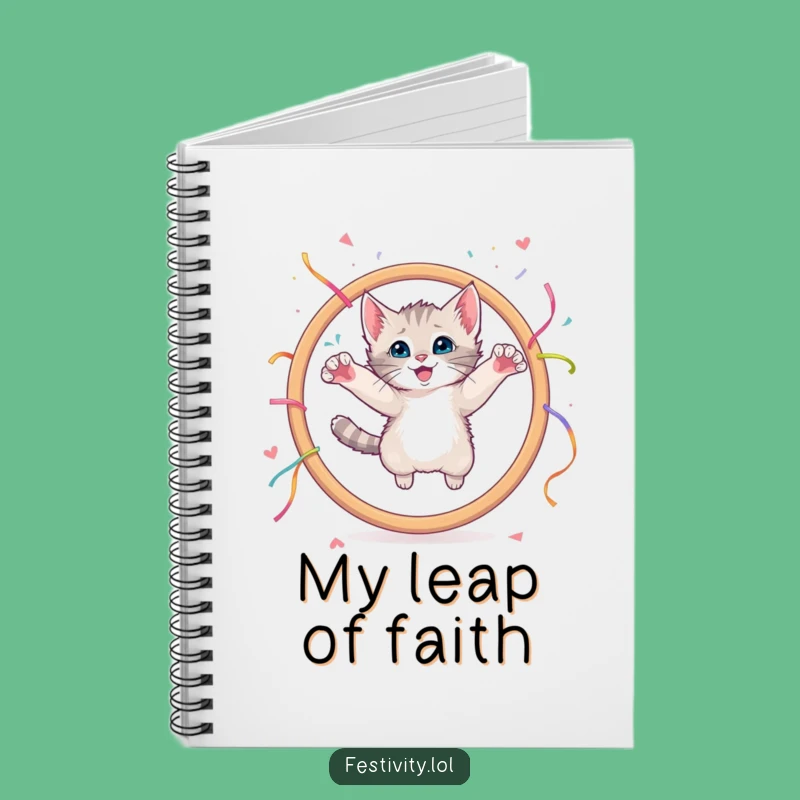 Funny Kitten Hoop Leap Notebook: Jot Down Playful Ideas Hilariously!