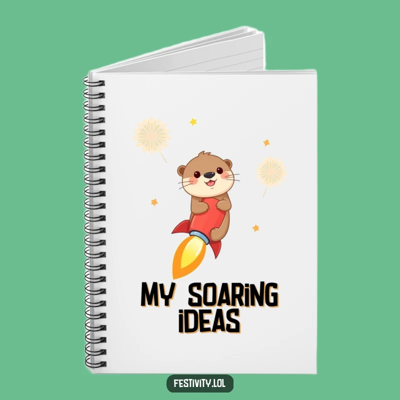 Funny Otter Rocket Notebook: Jot Down Adventures, Cheerful Ideas, Gift