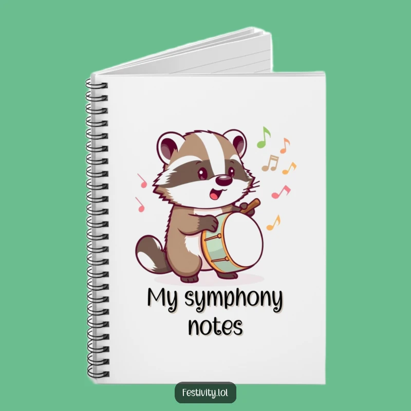 Funny Badger Drummer Notebook: Compose Your Next Hit!