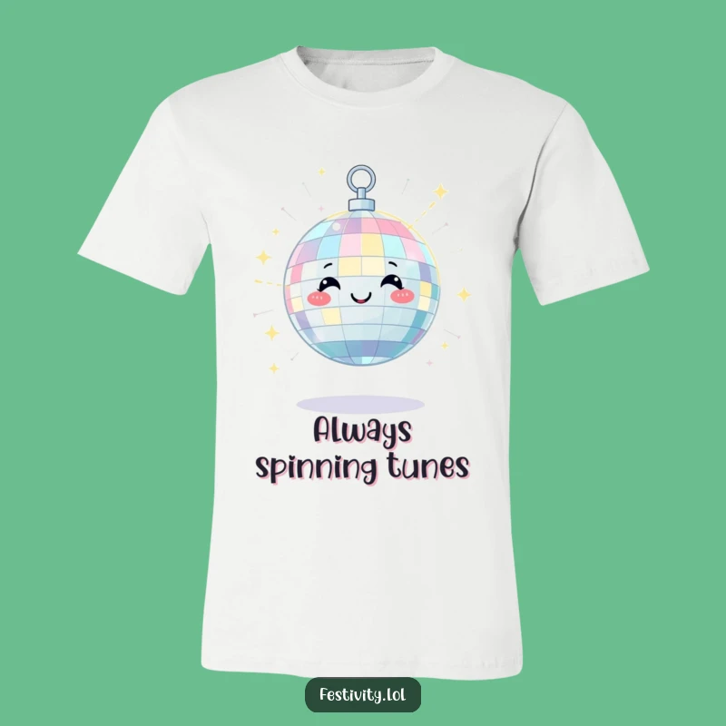 Funny Disco Ball Tee: Satisfied Shine, Happy Twinkle Graphic Shirt