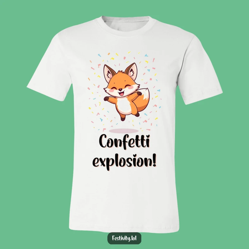 Funny Grinning Fox Leap T-Shirt - Wear Your Jubilation with Pride