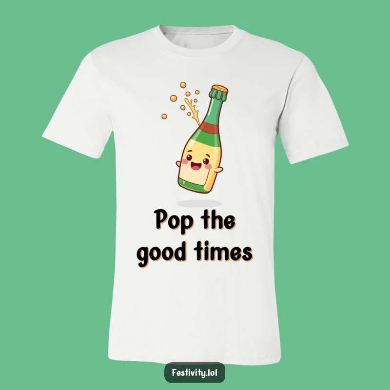 Funny Champagne Pop T-Shirt: Celebrate in Style with this Hilarious Splash Tee