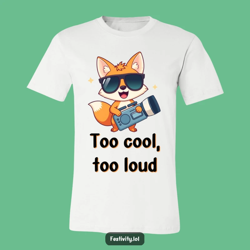 Funny Fox Party Animal Sunglasses T-Shirt - A Hilarious Cool Gift for Fun Lovers