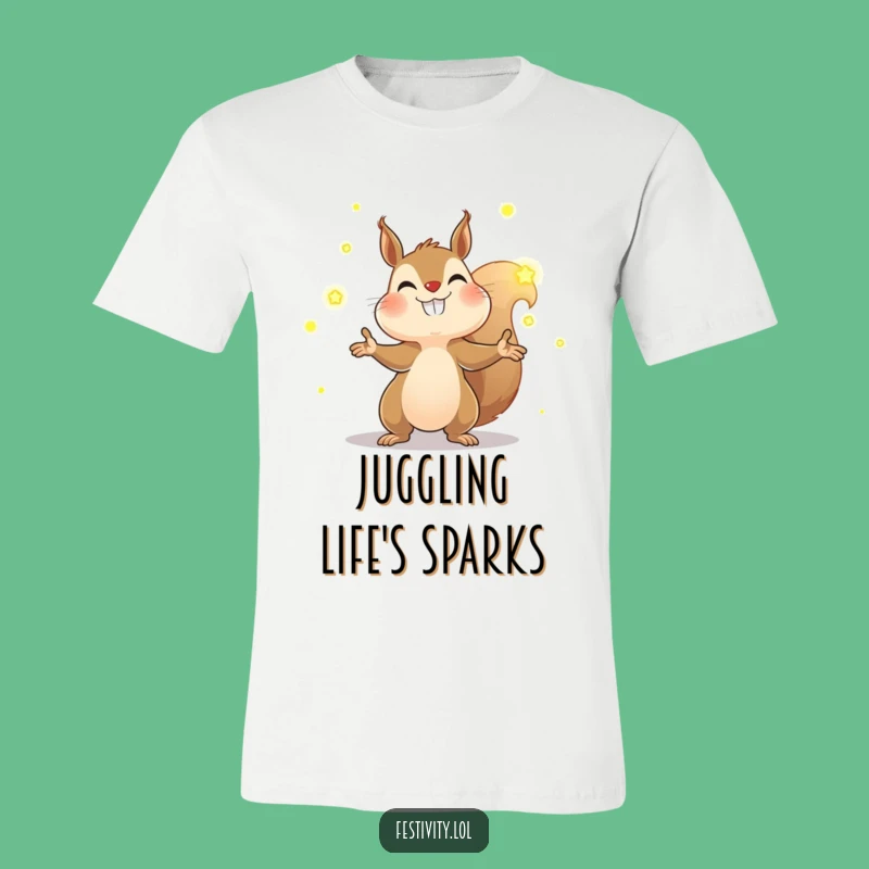 Funny Squirrel Firefly T-Shirt: Juggling Magic, Hilarious Gift Idea