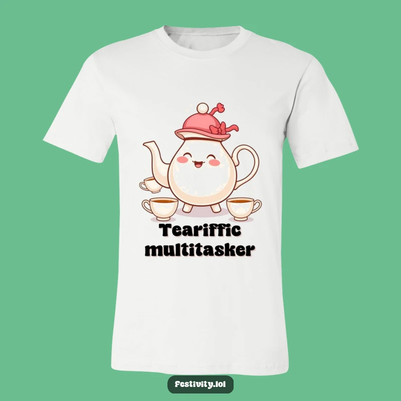 Funny Teapot Juggling T-Shirt: Whimsical Cartoon Character Tee For A Gift