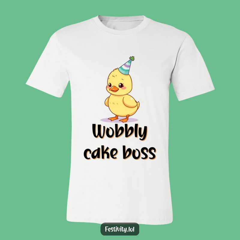 Funny Wobbly Duckling T-Shirt: Wear Your Birthday Joy with Humorous Style
