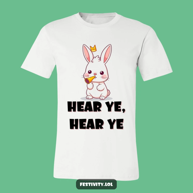 Funny Rabbit T-Shirt: Curious King Sized Fun with a Party Horn Blow