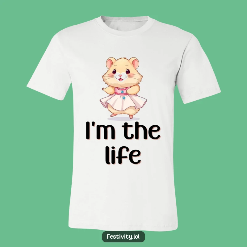 Funny Hamster Party Dress T-Shirt: Wear Your Celebration with Hilarious Style!