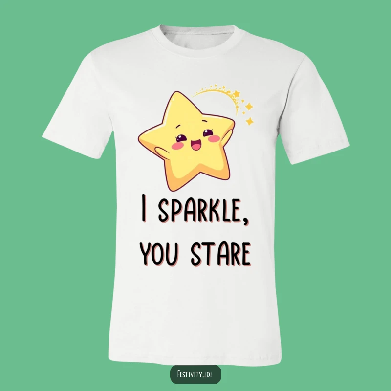 Funny Star Glitter Arc T-Shirt: Wear Your Sparkle with Hilarious Celestial Style