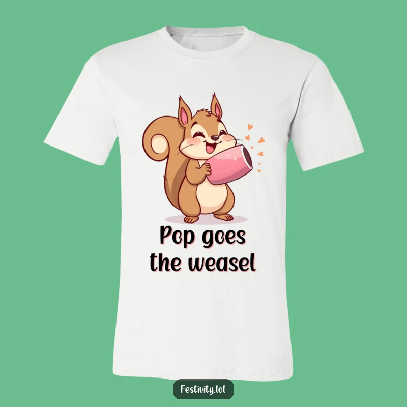 Funny Party Squirrel T-Shirt: Squirrel Popping Confetti, Hilarious Tee