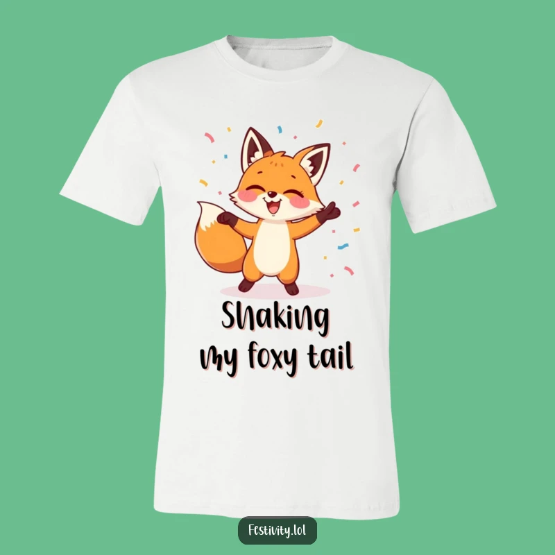 Funny Fox Dancing Confetti T-Shirt: Spread Smiles with Every Step!