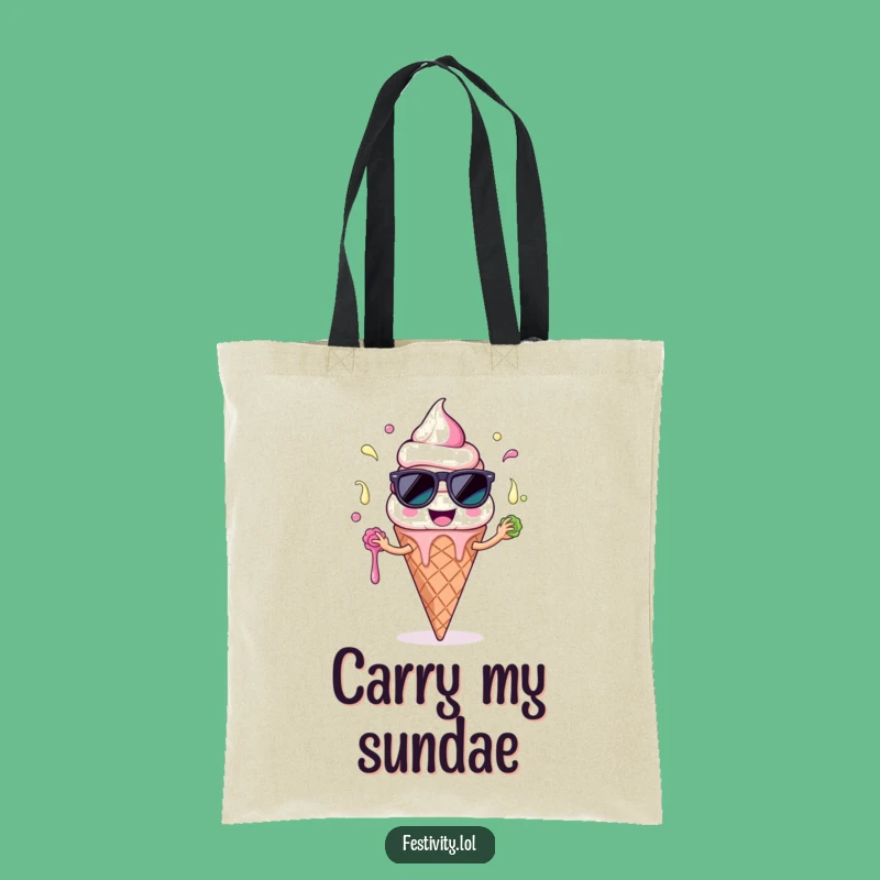 Funny Ice Cream Tote Bag: Carry Your Laughs with This Comical Summer Bag, Great Funny Gift
