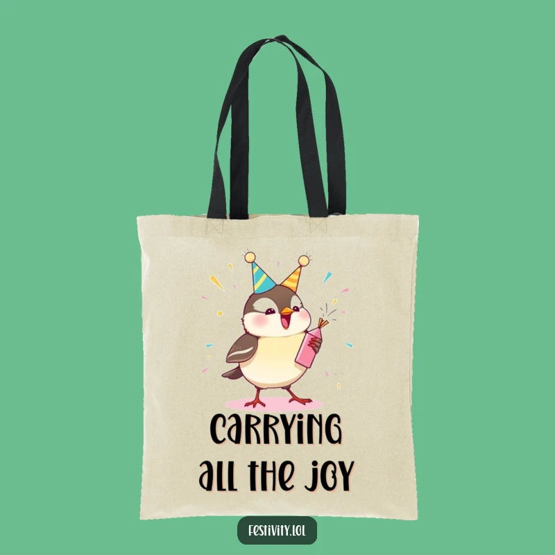 Funny Chickadee Party Popper Tote Bag - Carry Your Fun & Essentials!