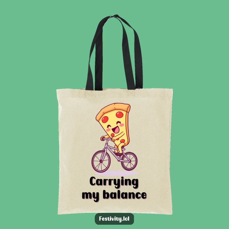 Funny Pizza Unicycle Tote Bag: Carry Your Laughs in Style!