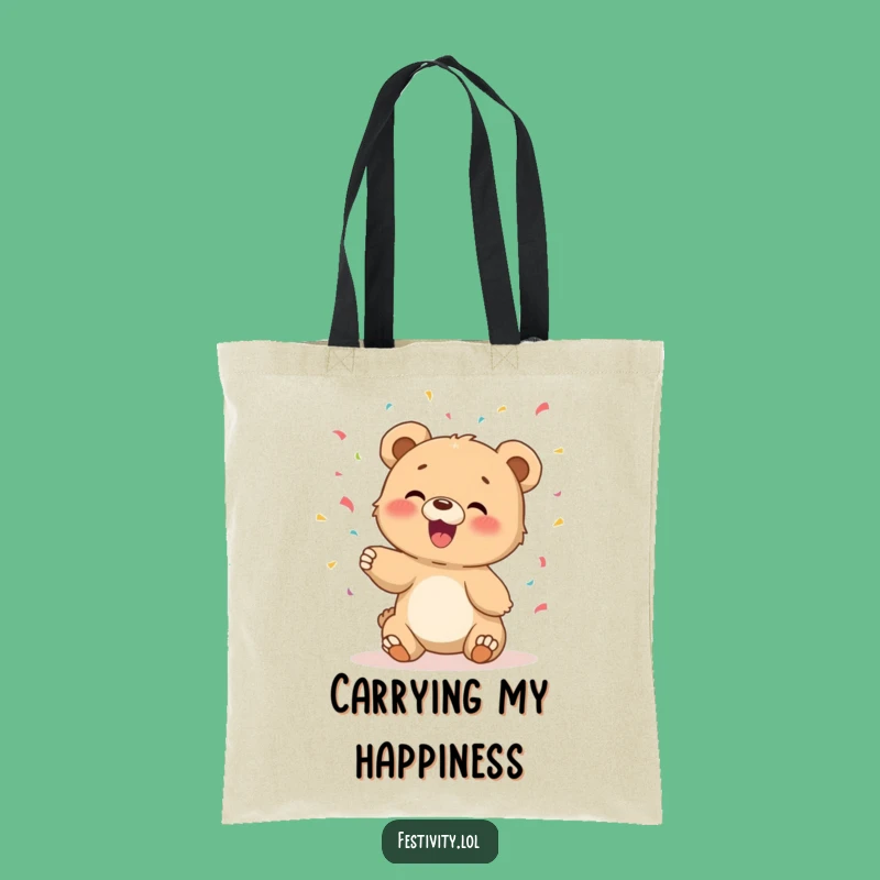 Funny Bear Cub Confetti Tote Bag - Carry Your Joyful Spirit Everywhere!