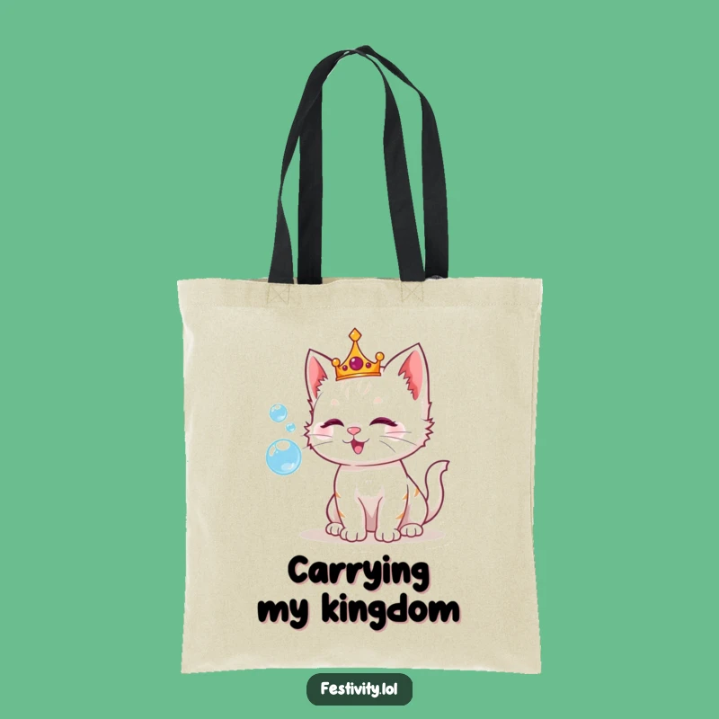 Funny Kitten Bubble Crown Tote Bag: Carry Your Playful Joy Everywhere!