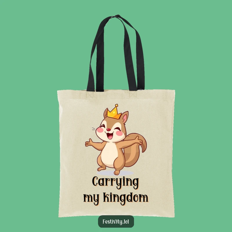 Funny Squirrel Crown Tote Bag - Hilarious Dancing Accessory Gift for Everyday