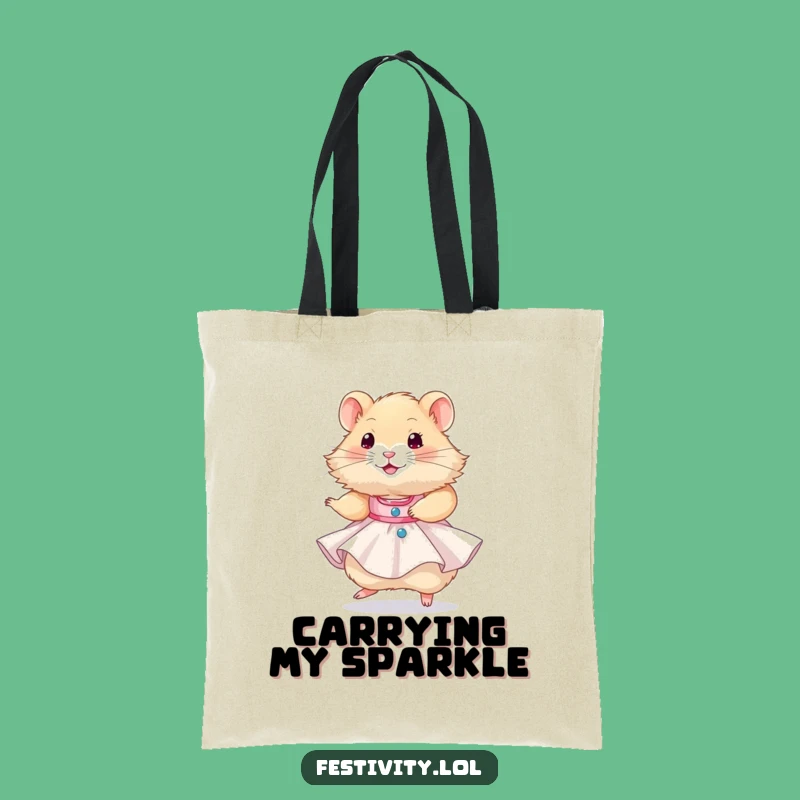 Funny Hamster Party Dress Tote Bag: Carry Your Fun with Hilarious Festive Flair!