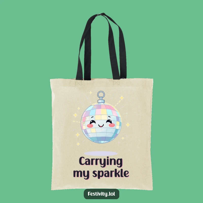 Funny Disco Ball Tote Bag: Satisfied Light for Your Essentials