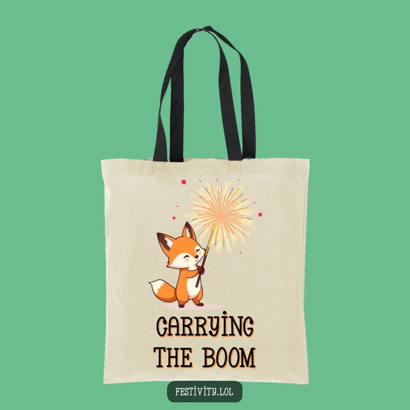 Funny Fox Firework Tote Bag: Carry Your Essentials with Bold, Hilarious Style