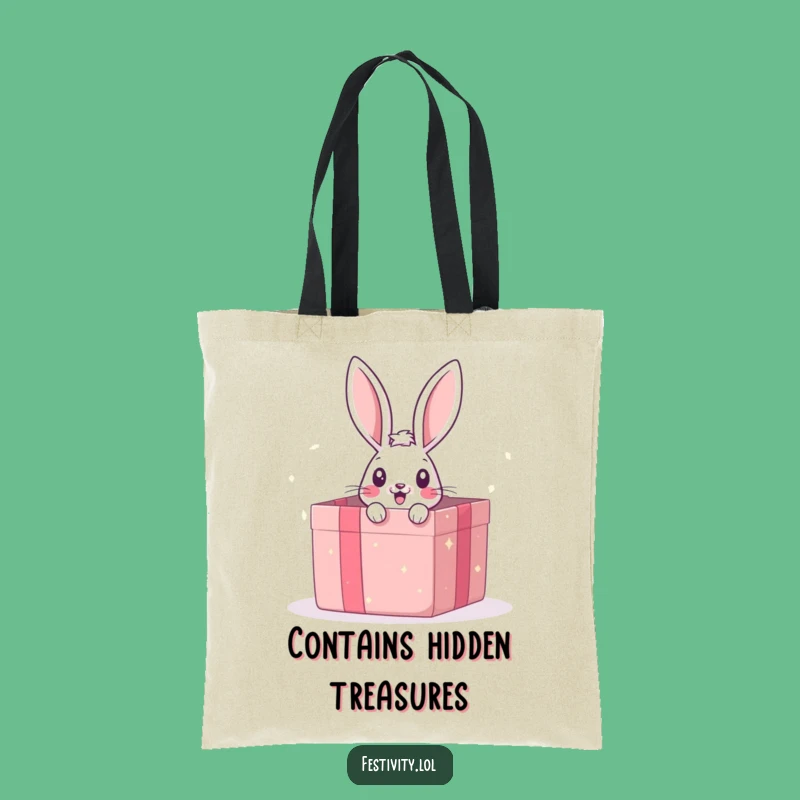 Funny Bunny Gift Tote Bag - Hilarious Peek-a-Boo Accessory for Everyday