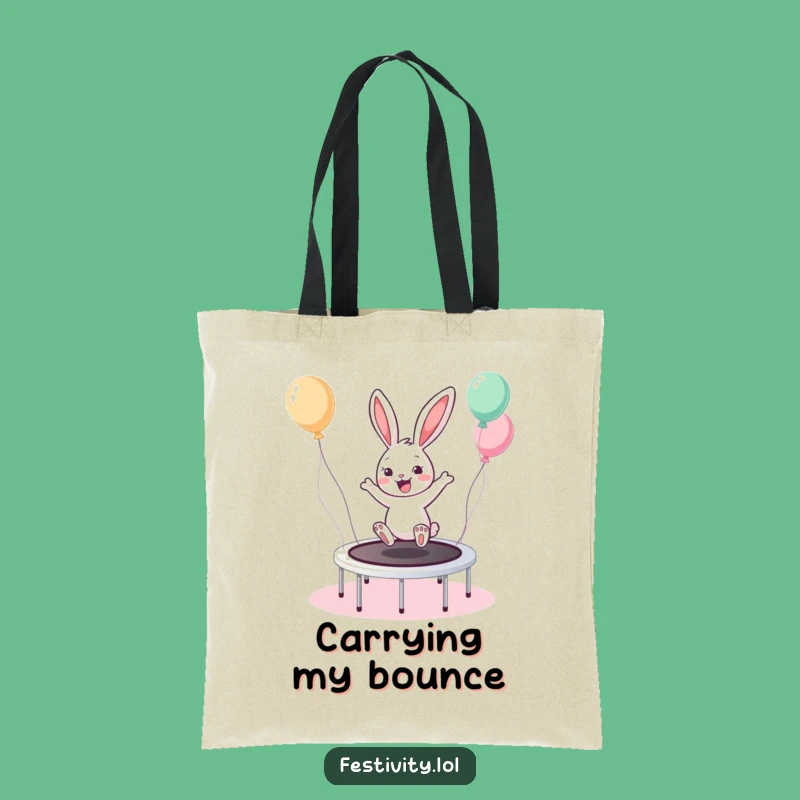 Funny Bunny Trampoline Tote Bag: Carry Your Fun, Practical and Funny Gift