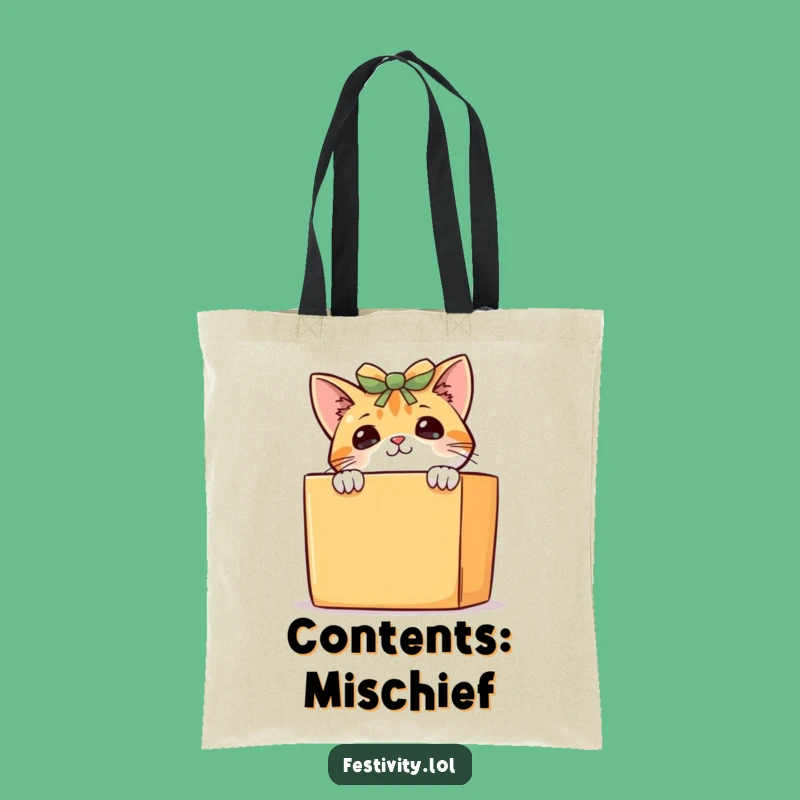 Funny Curious Cat Tote Bag: Stylish Pet Peeking Accessory, Eco-Friendly Funny Gift
