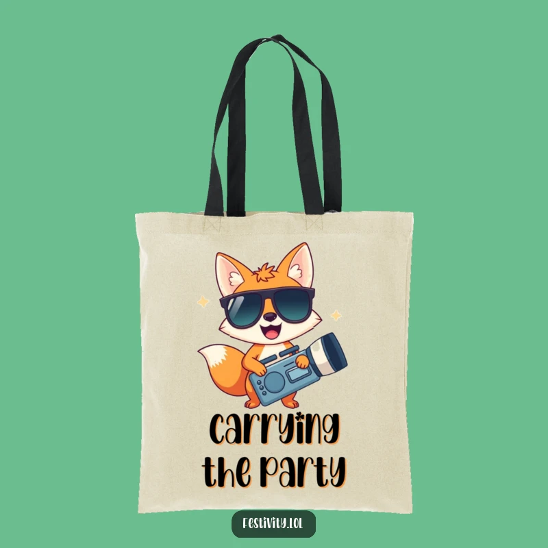 Funny Fox Party Tote Bag - Cool Sunglasses Accessory for Hilarious Outings Gift