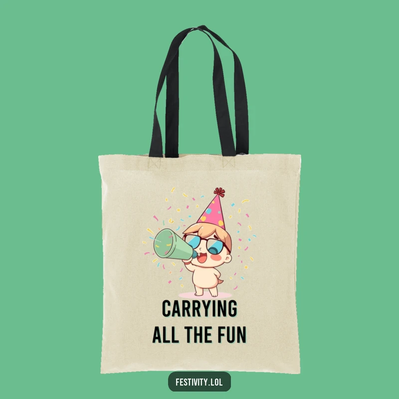 Funny Party Tote Bag - Confetti Cannon Fun - Carry Your Cheer
