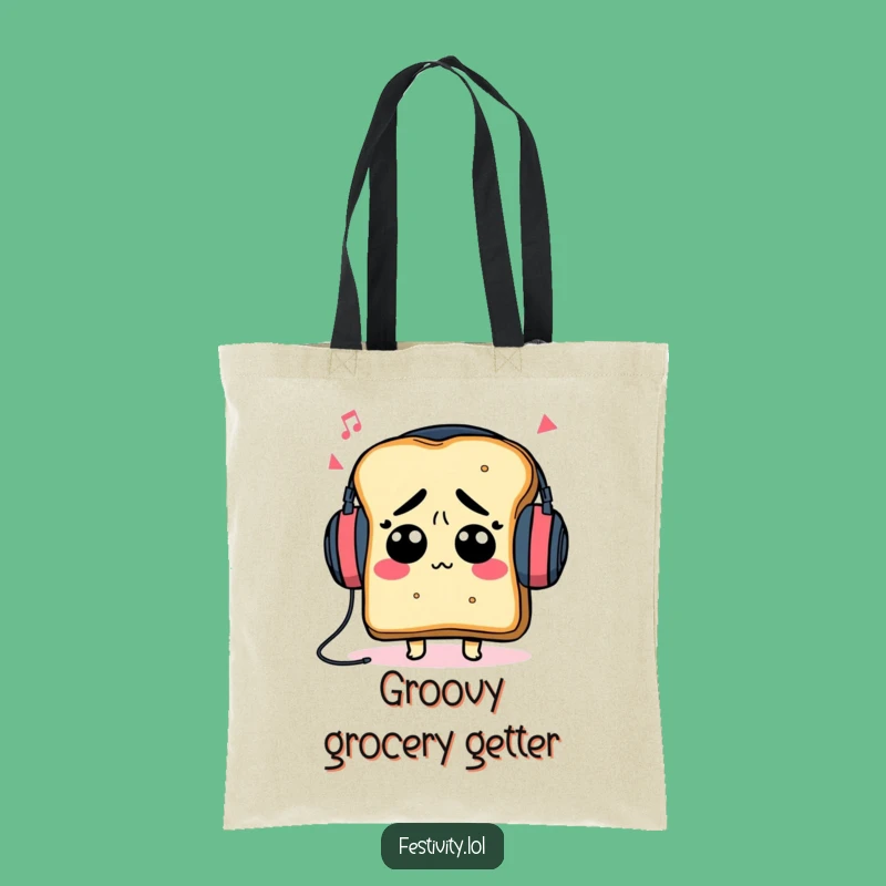 Funny Toast Headphones Tote Bag: Carry Your Tunes and Laughs!