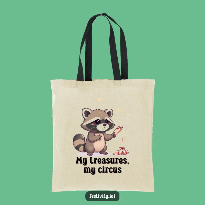 Funny Raccoon Juggling Tote Bag: Carry Your Party Essentials!